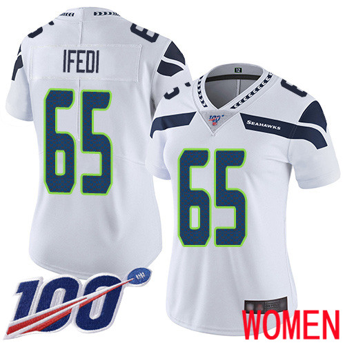 Seattle Seahawks Limited White Women Germain Ifedi Road Jersey NFL Football #65 100th Season Vapor Untouchable->seattle seahawks->NFL Jersey